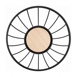 Fruteira de Mesa Hauskraft Redonda Ferro e Madeira 28,5cm